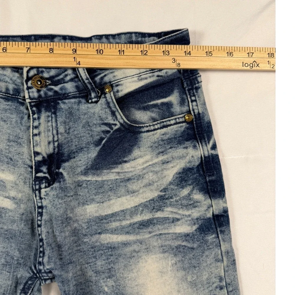 Rocawear Mens Acid Wash Denim Shorts Size‎ 18 Embroidered Logo Y2K Streetwear